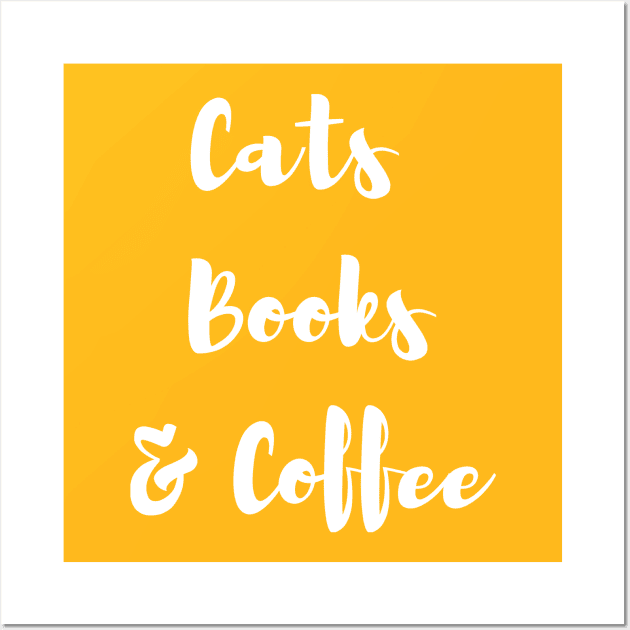 Cats, books and coffee Wall Art by MotivaMatrix